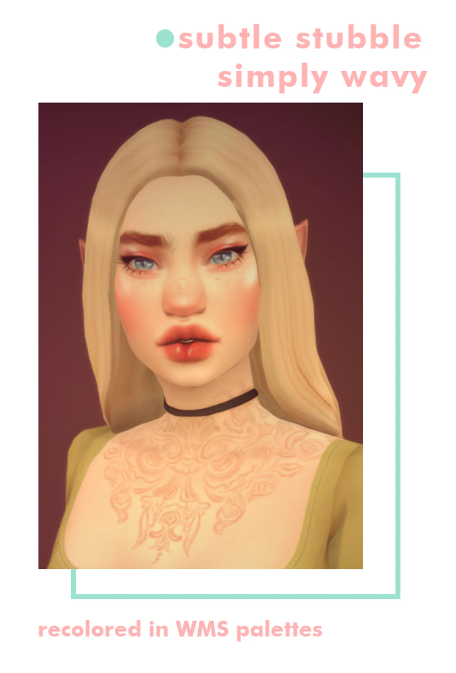 Subtle Stubble Simply Wavy Recolored | Adults | MySims4Mods
