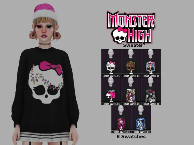 Monster High Sweater | Sweater & Cardigans | MySims4Mods