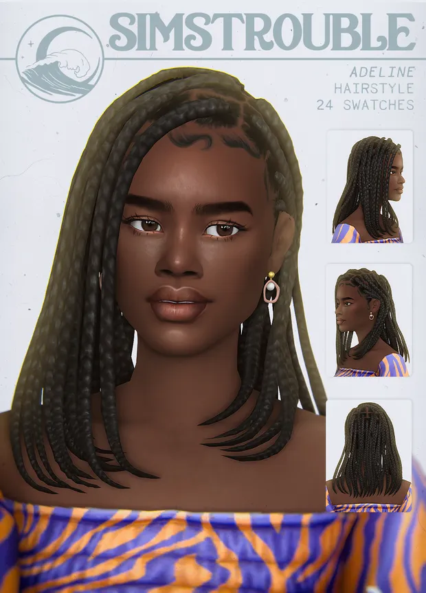 Adeline Braids By Simstrouble | Hairs | MySims4Mods