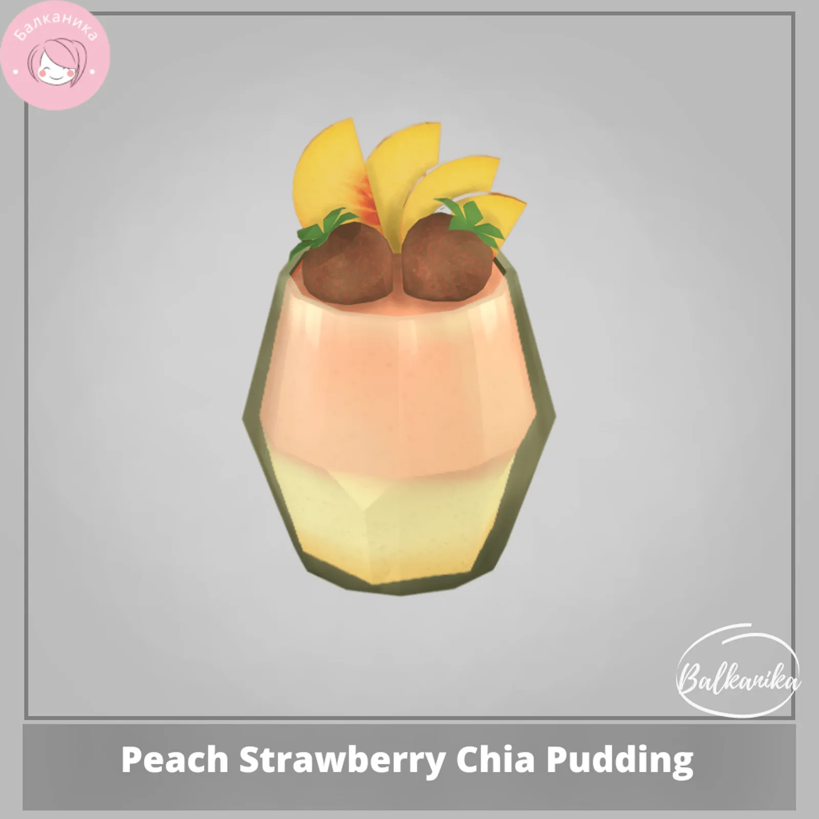 Peach Strawberry Chia Pudding