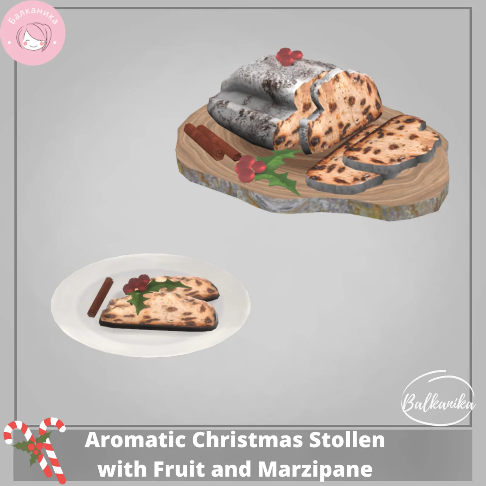 Aromatic Christmas Stollen with Fruit and Marzipan