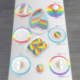 Rainbow Party Table Settings