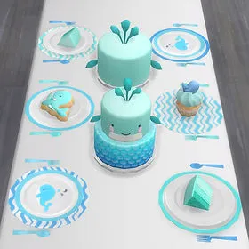 Whale Party Table Settings
