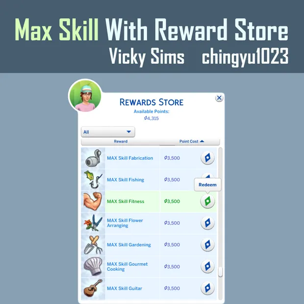 Max Skills With Reward Store