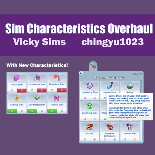 Sim Characteristics Overhaul