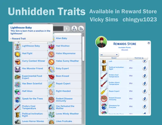 Unhidden Traits & In store V2