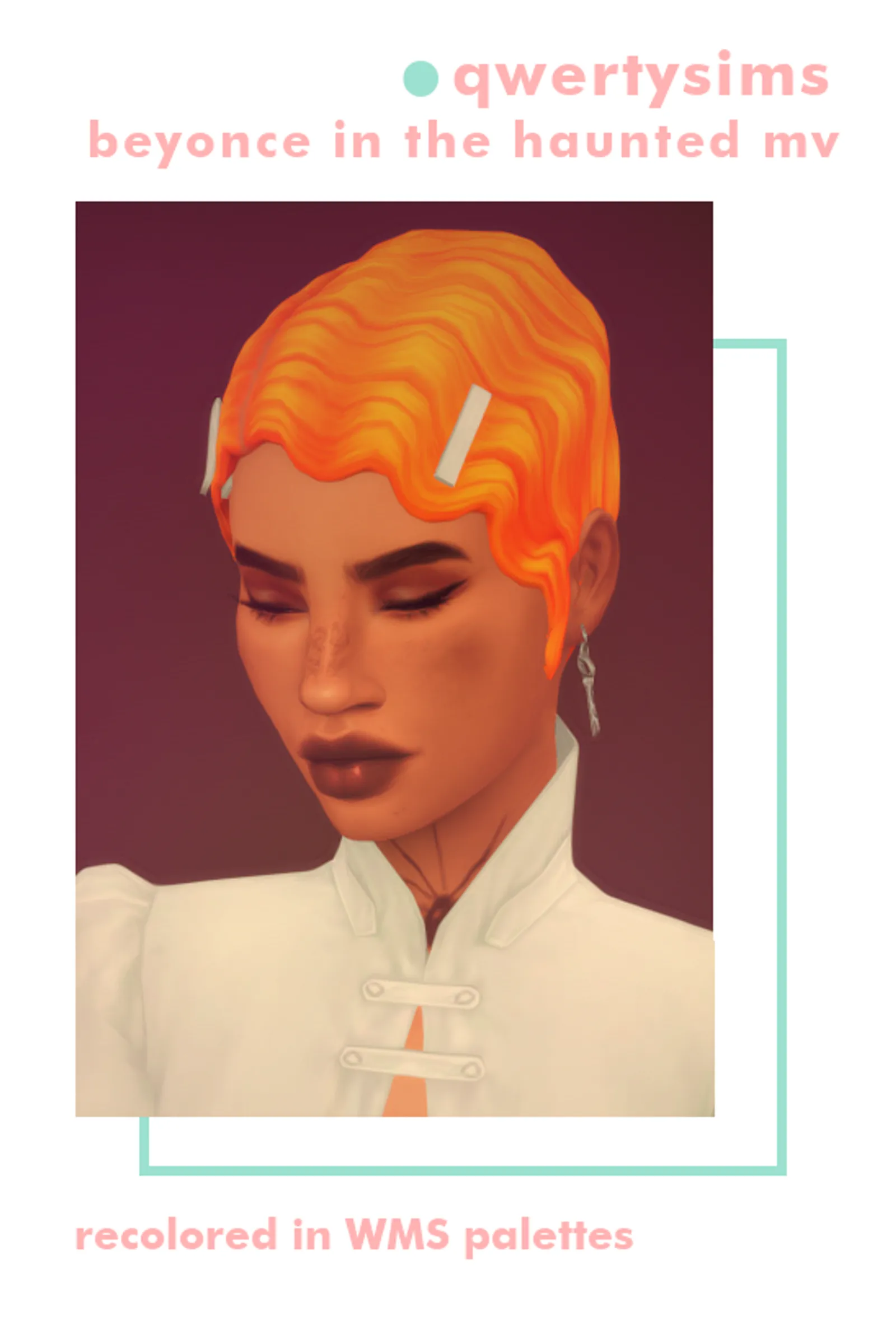 Qwertysims Beyonce in the haunted music video Recolored