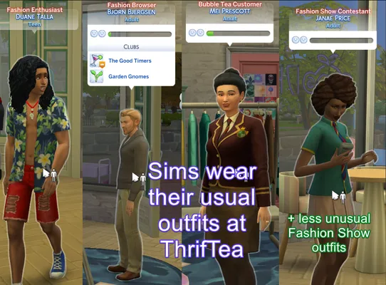 Wear normal outfits at ThrifTea