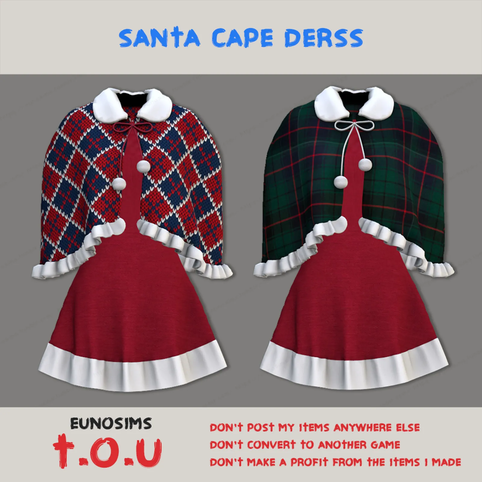 [X-mas Collabo] Santa cape dress