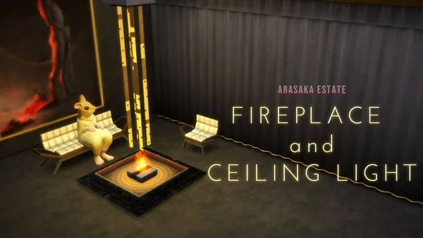Arasaka Estate Fireplace & Ceiling Light