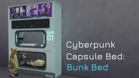 Cyberpunk Capsule Bed: Bunk Bed