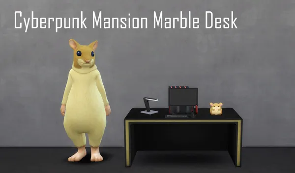 Cyberpunk Mansion Marble Desk