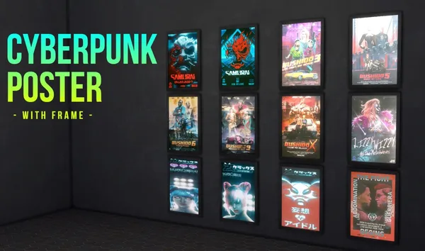 Cyberpunk posters - with frame