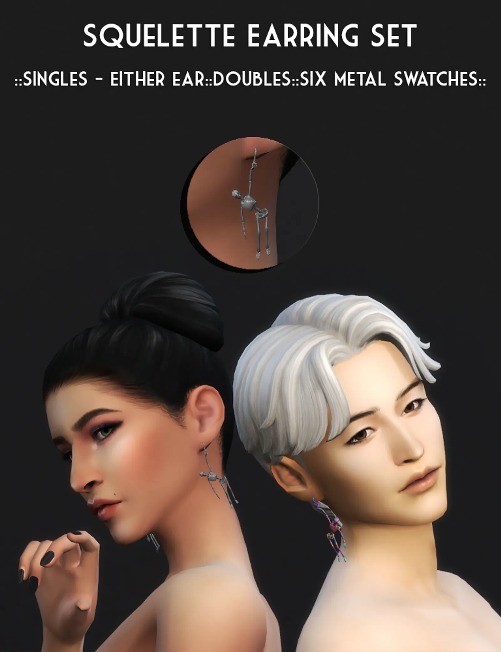 Squelette Earrings Set