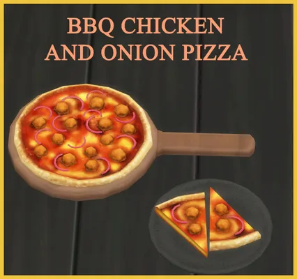 BBQ CHICKEN AND ONION PIZZA