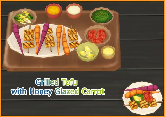 GRILLED TOFU WITH HONEY GLAZED CARROT