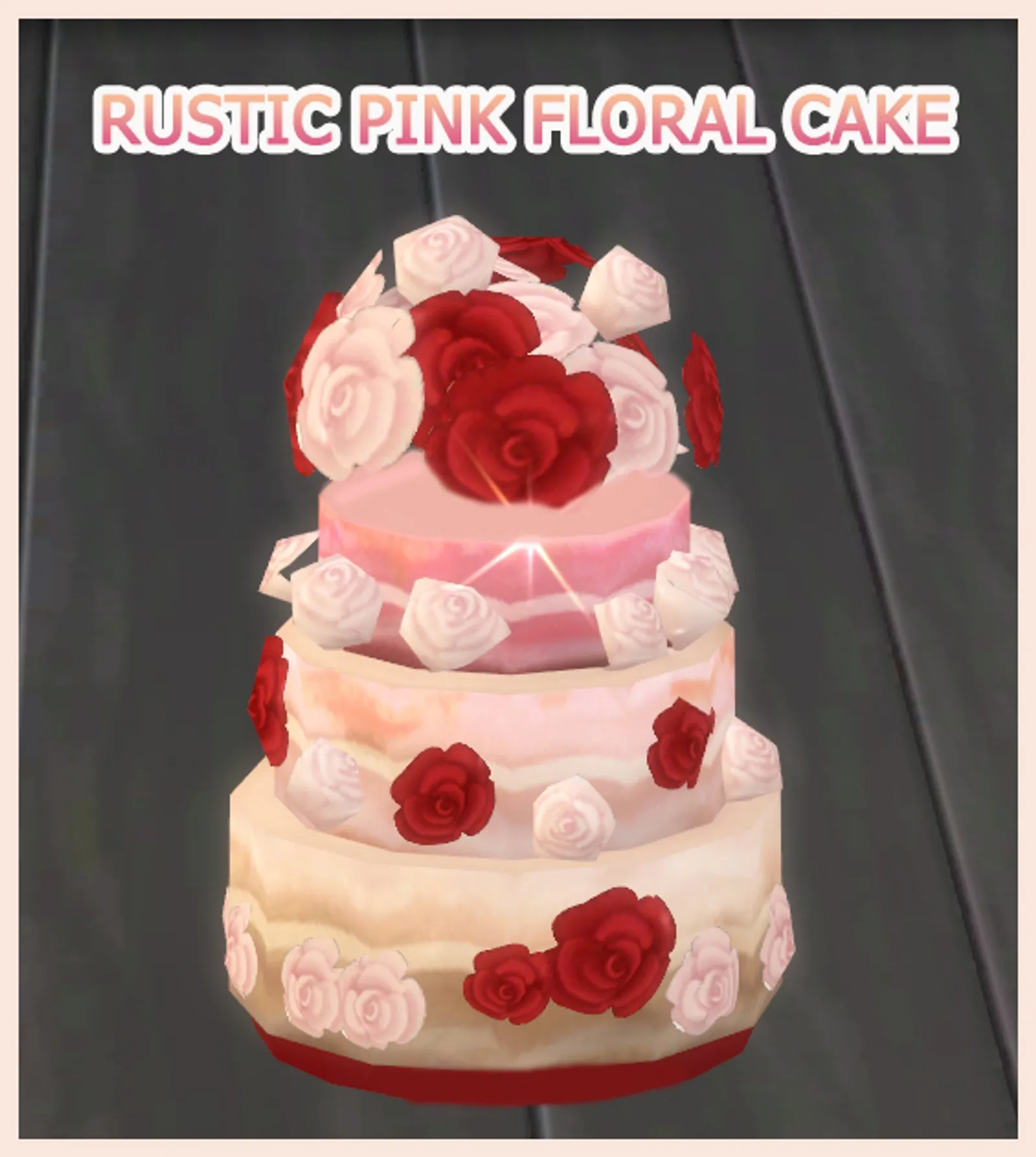 RUSTIC FLORAL PINK CAKE