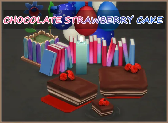 STRAWBERRY CHOCOLATE SQUARE CAKE