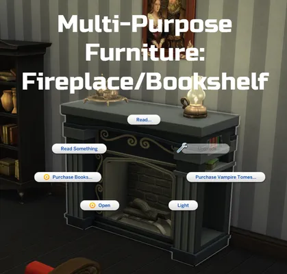 Multi-Purpose Furniture: Fireplace/Bookshelf