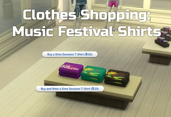 Clothes Shopping: Buyable Music Festival Shirts