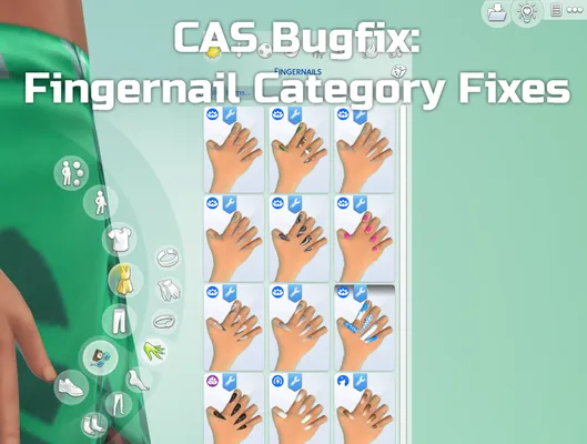 CAS Bugfix: Fingernail Category Fixes