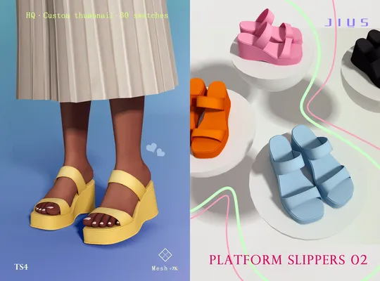 [Jius] Platform Slippers 02