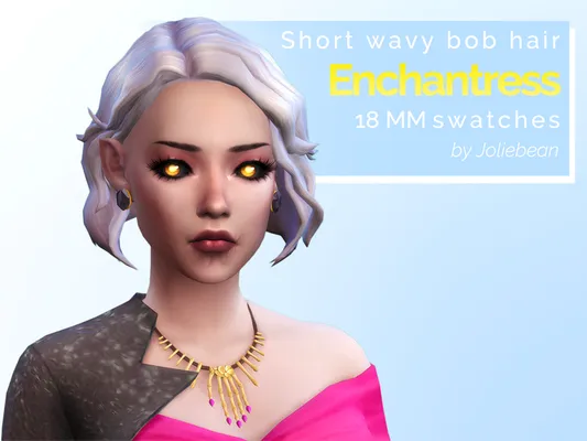 Enchantress - short wavy bob hair in 18 MM swatches by Joliebean