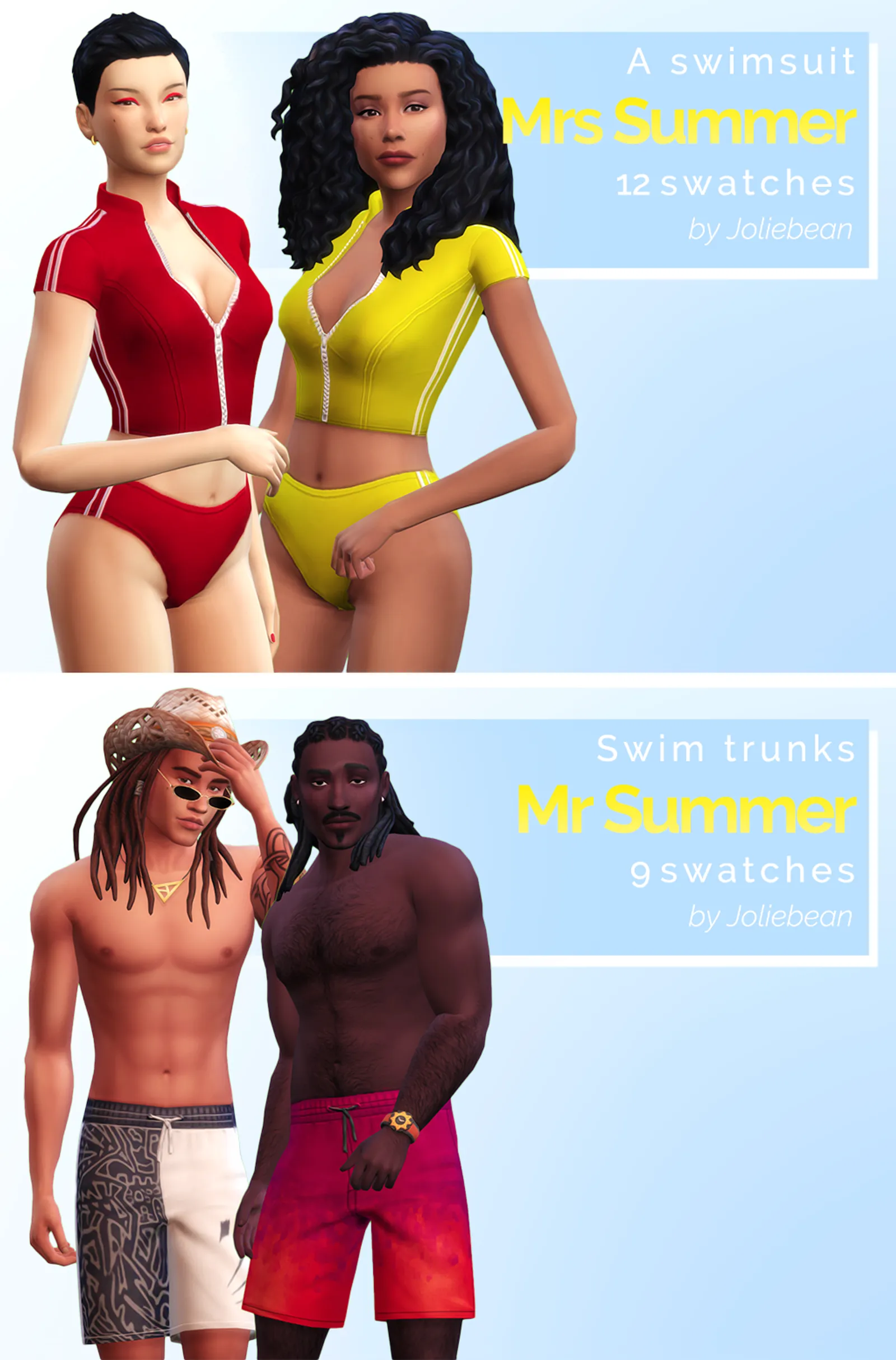 Mr & Mrs Summer - a set of swimwear by Joliebean