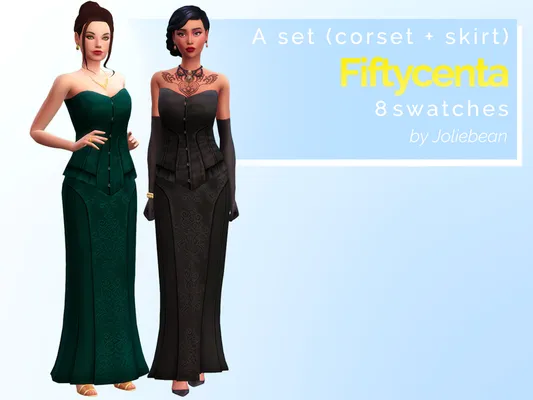 ? Fiftycenta - a set (corset + skirt) in 8 swatches ?