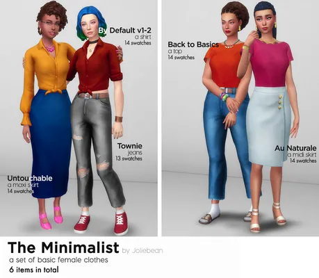 The Minimalist - a set of basic female clothes (6 items) by Joliebean