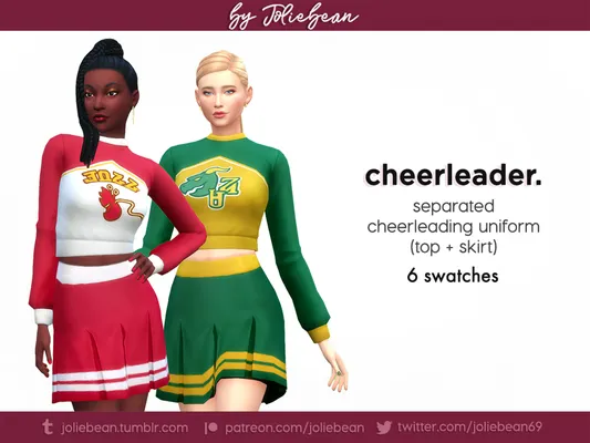 Cheerleader uniform in 6 swatches by Joliebean