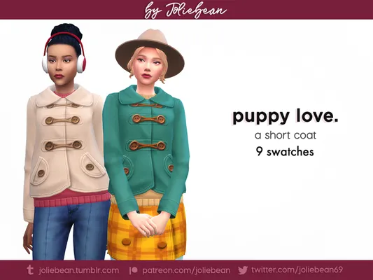Puppy love coat for women in 9 swatches by Joliebean