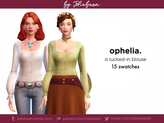 Ophelia top in 15 swatches by Joliebean