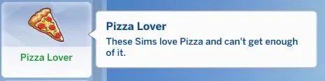 Pizza Lover Trait