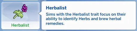 Herbalist Trait