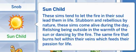 Sun Child Trait