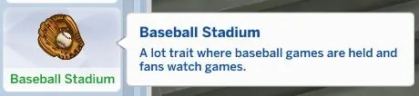 Baseball Stadium Lot Trait