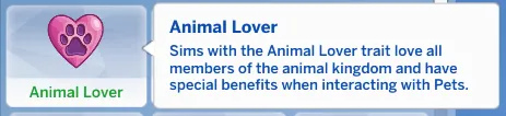 Animal Lover Trait
