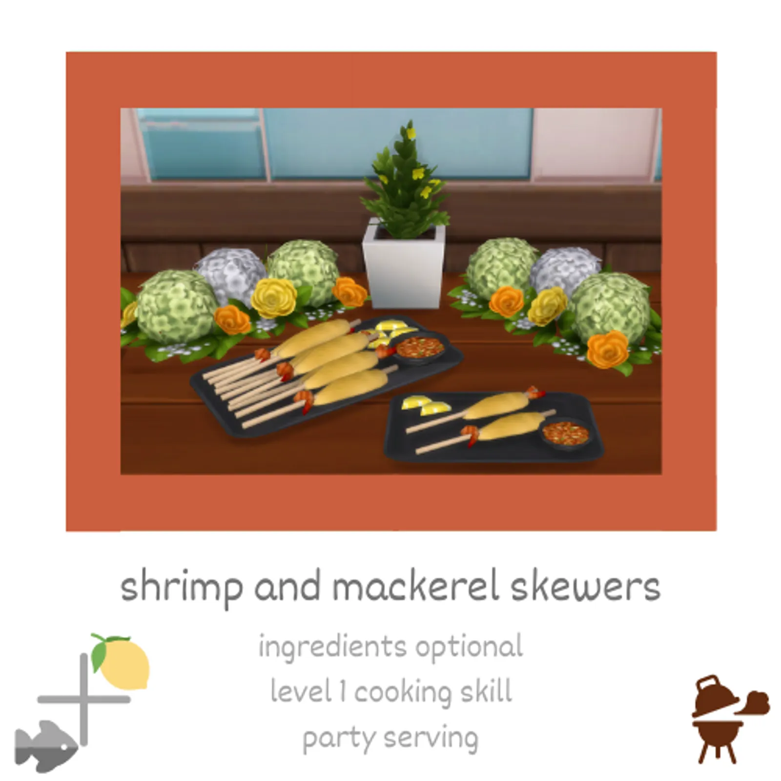 shrimp and mackerel skewers