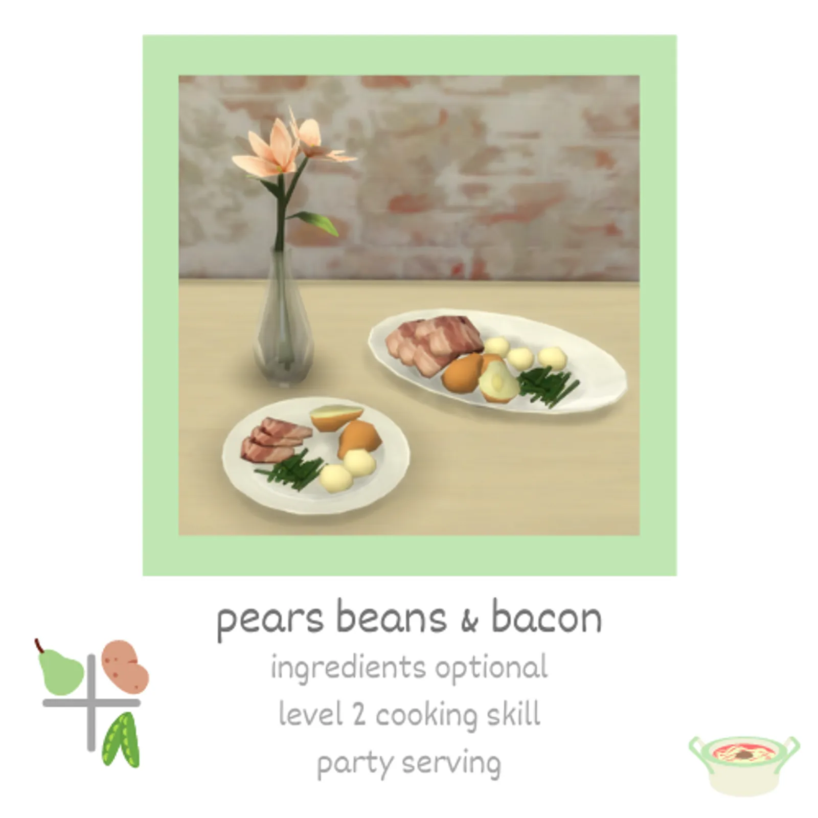 pears beans and bacon