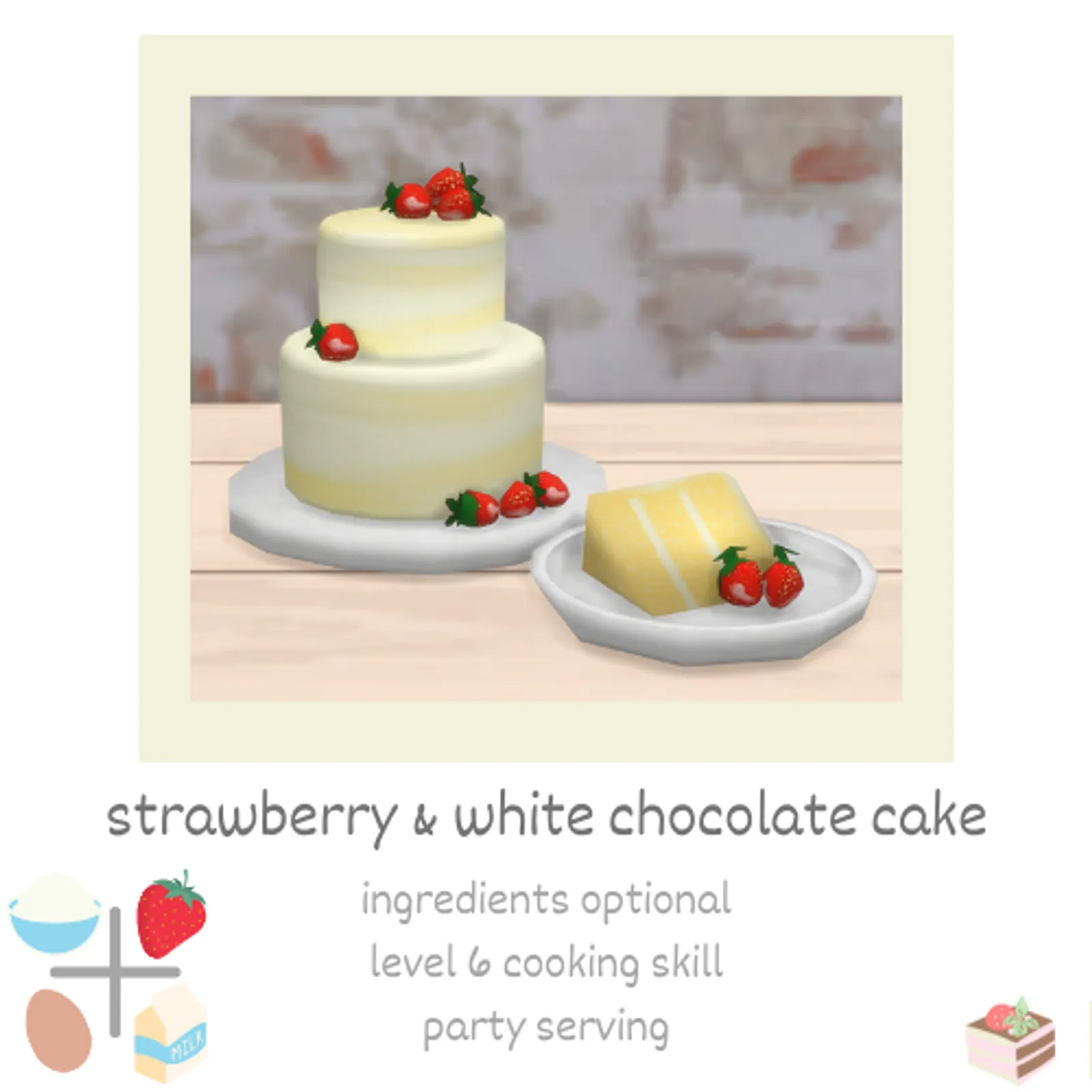 strawberry & white chocolate cake 