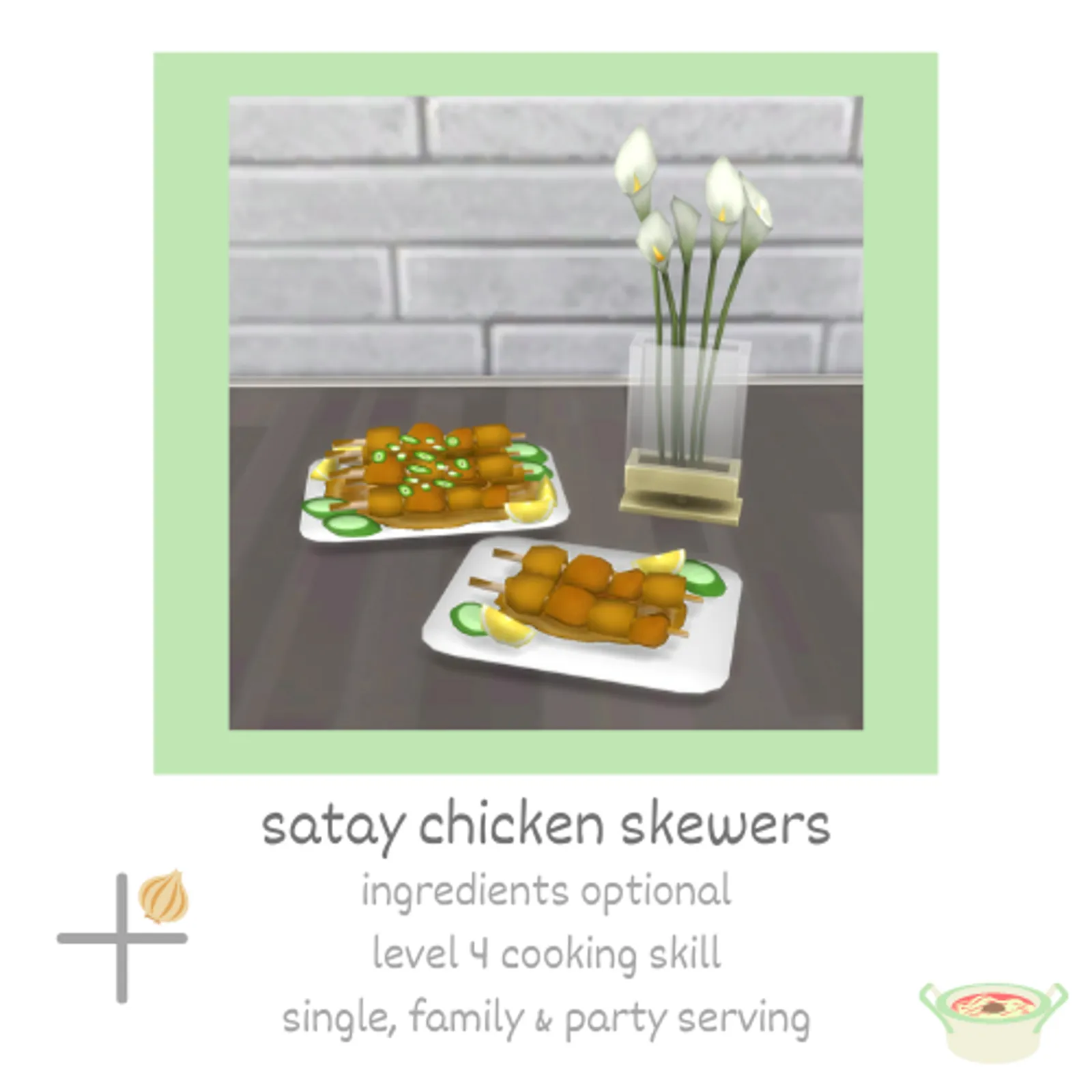 satay chicken skewers