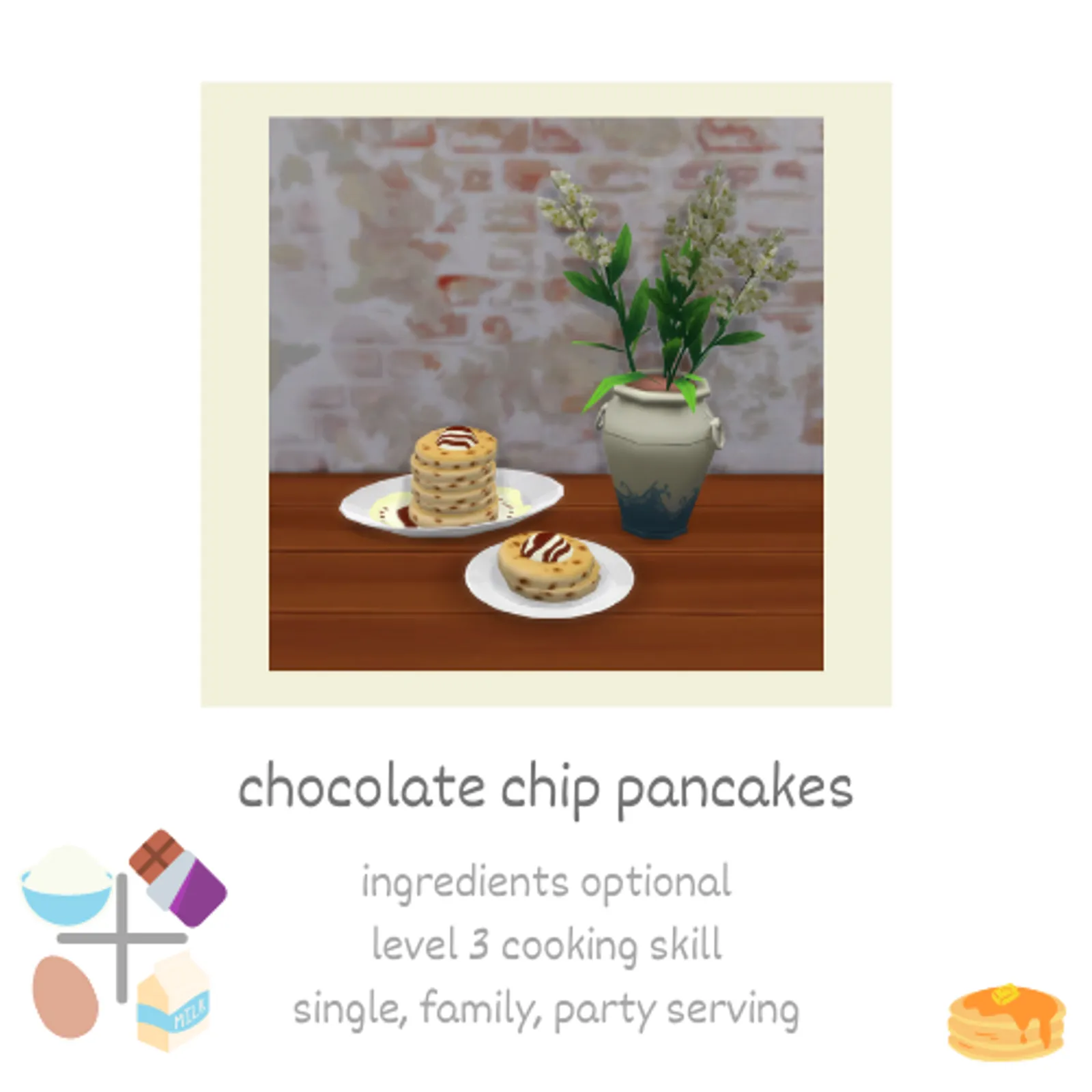 chocolate chip pancakes 🥞