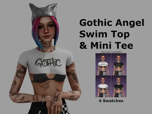Gothic Angel Swim Top & Mini Tee