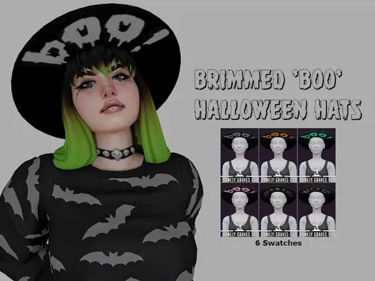 Brimmed ‘Boo’ Halloween Hats