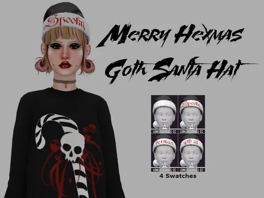 Merry Hexmas Goth Santa Hat 