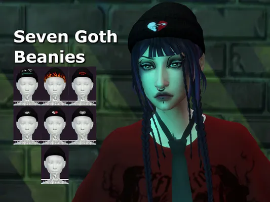 Seven Goth Beanies 