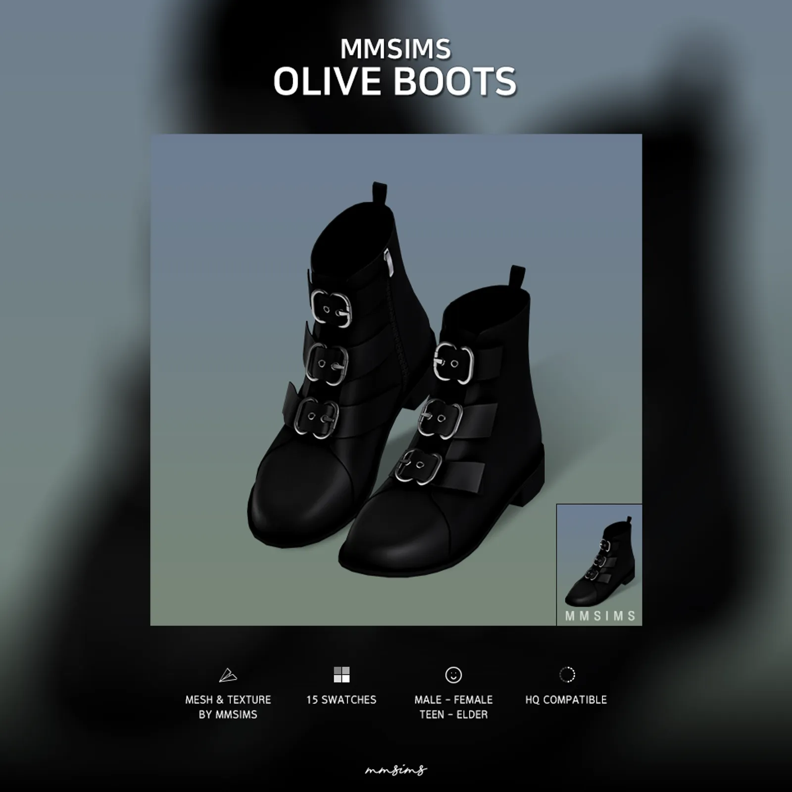 MMSIMS Olive Boots