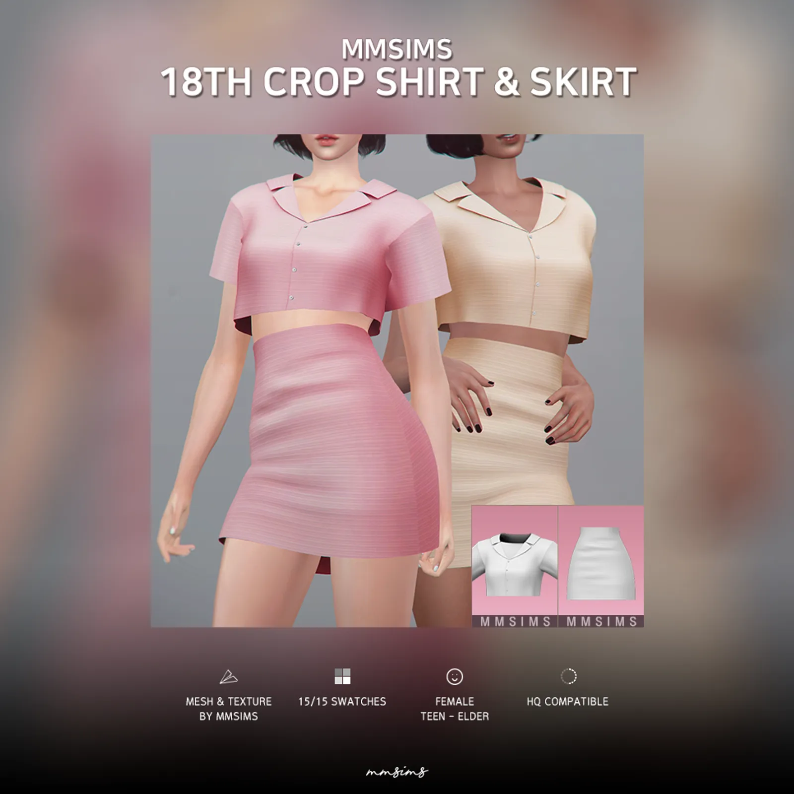 MMSIMS 18th Crop Shirt & Skirt