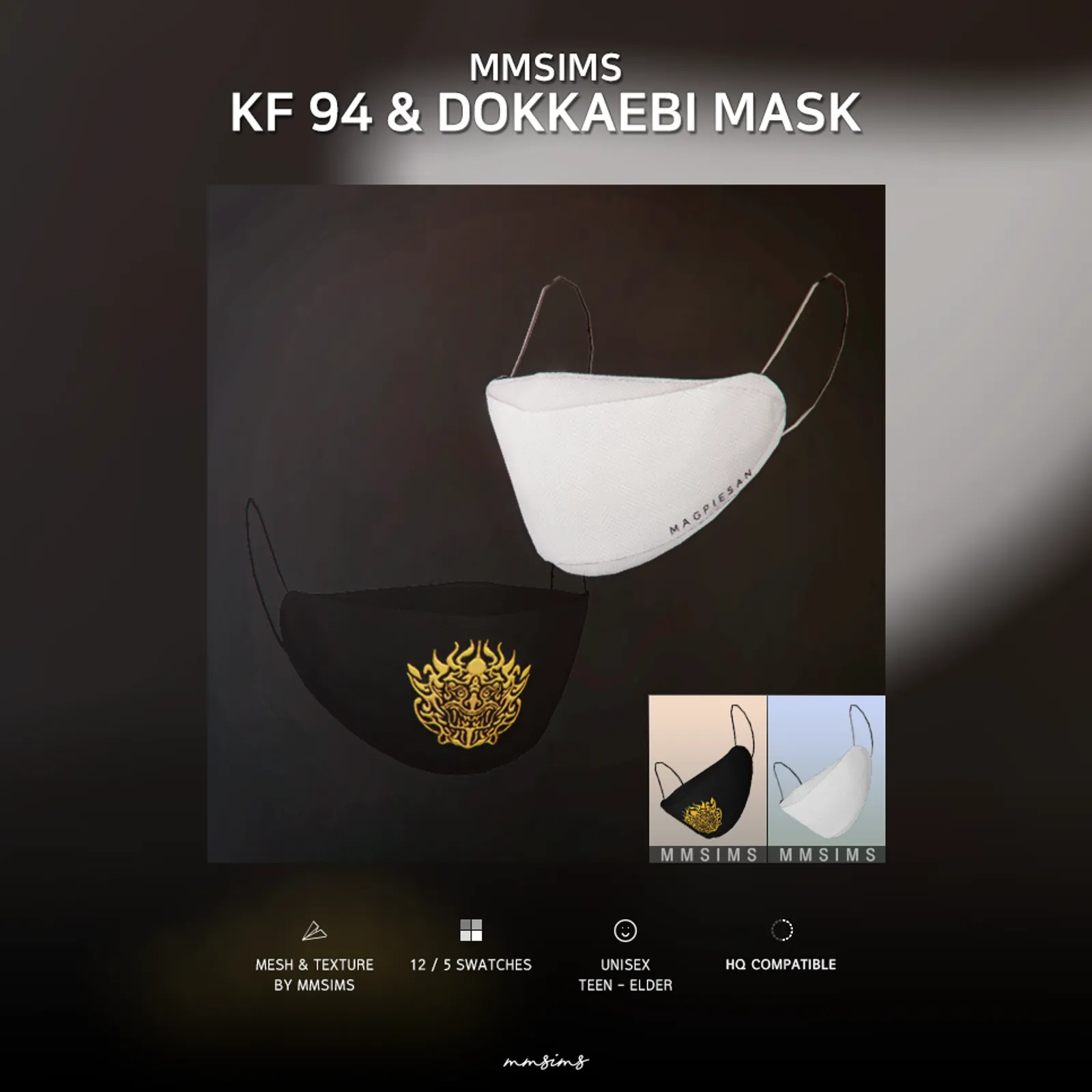 MMSIMS KF94 & Dokkaebi Mask